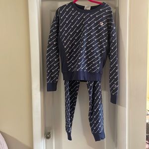 Gently worn Champion Sweatsuit - Navy Blue - Small top and bottom